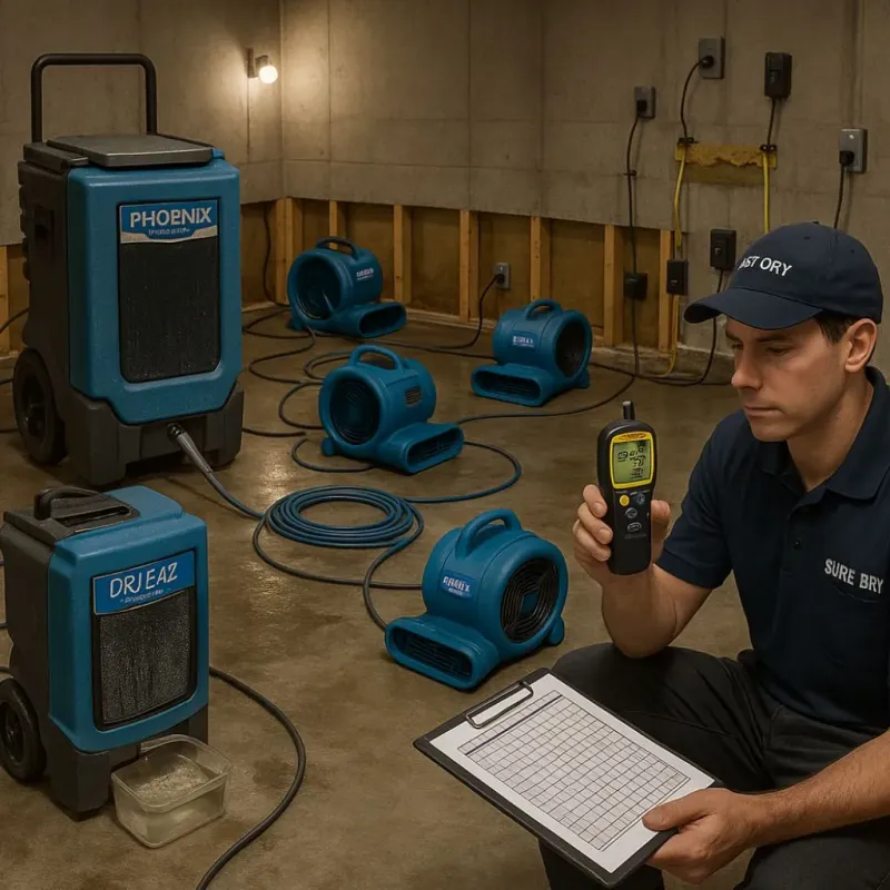 Structural Drying and Dehumidification process in Runnemede, NJ
